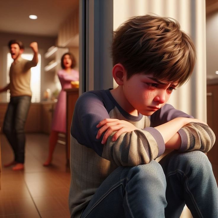 sad boy, broken home, strict parent